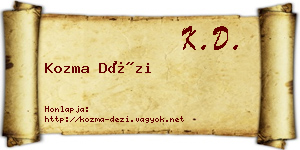 Kozma Dézi névjegykártya