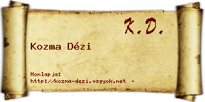 Kozma Dézi névjegykártya