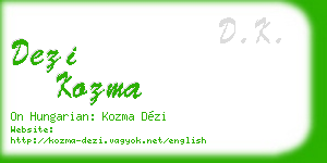dezi kozma business card
