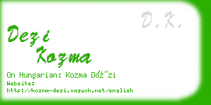 dezi kozma business card
